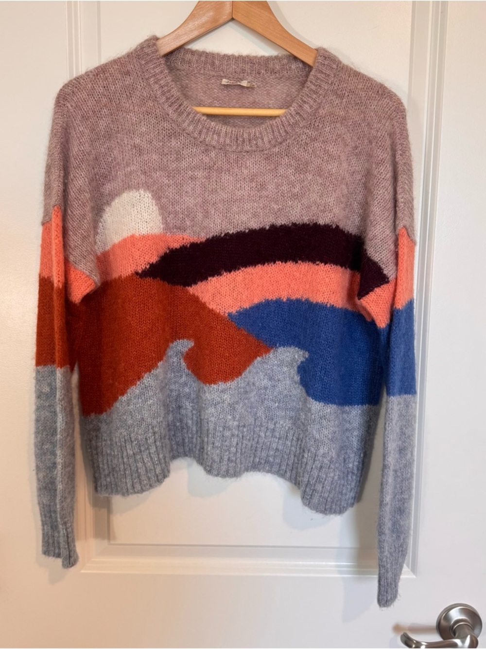 Faherty Multi-Color Abstract Wave Crewneck Sweater - Picture 2 of 5